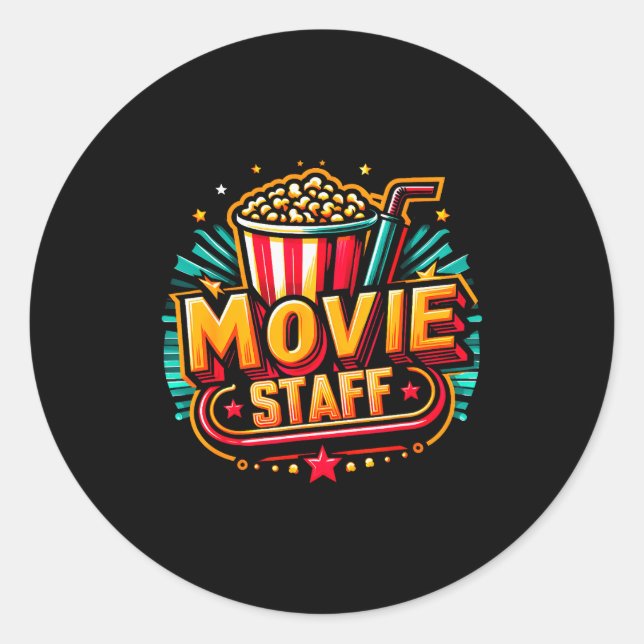 Sticker Rond Movie Staff Party Night Behind The Scene Awesomene (Devant)