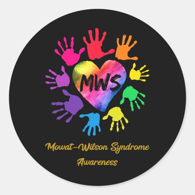 Sticker Rond Mowat Wilson Syndrome Sensibilisation Mains Cadeau (Devant)