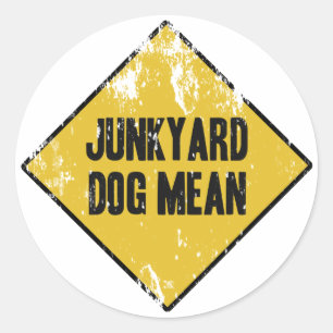 Sticker Rond Moyen de Junkyard Dog