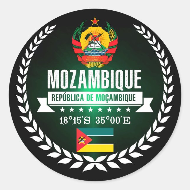 Sticker Rond Mozambique (Devant)