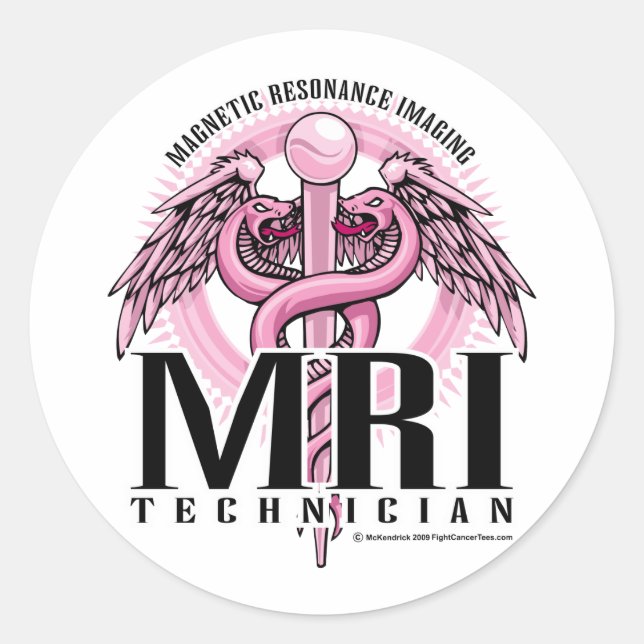 Sticker Rond MRI Pink Caduceus (Devant)