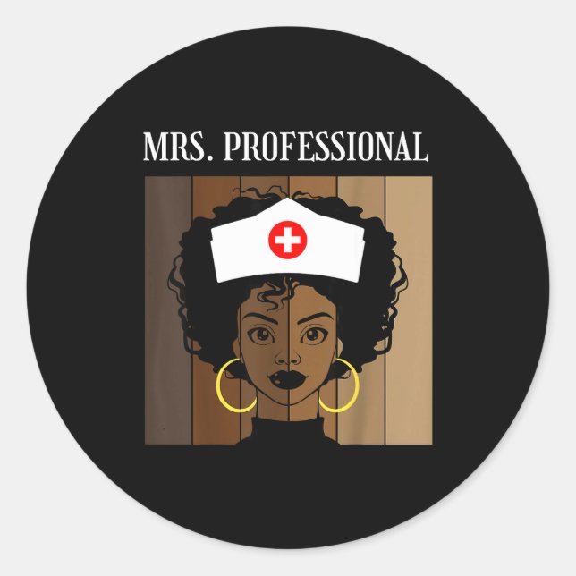 Sticker Rond Mrs Professional Nursing Degree Nurse Profession B (Devant)