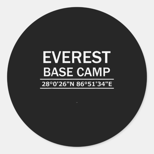 Sticker Rond Mt Everest Base Camp Coordinates  (Devant)