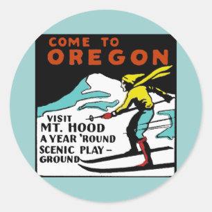 Sticker Rond Mt. HOOD OREGON - Vintage voyage