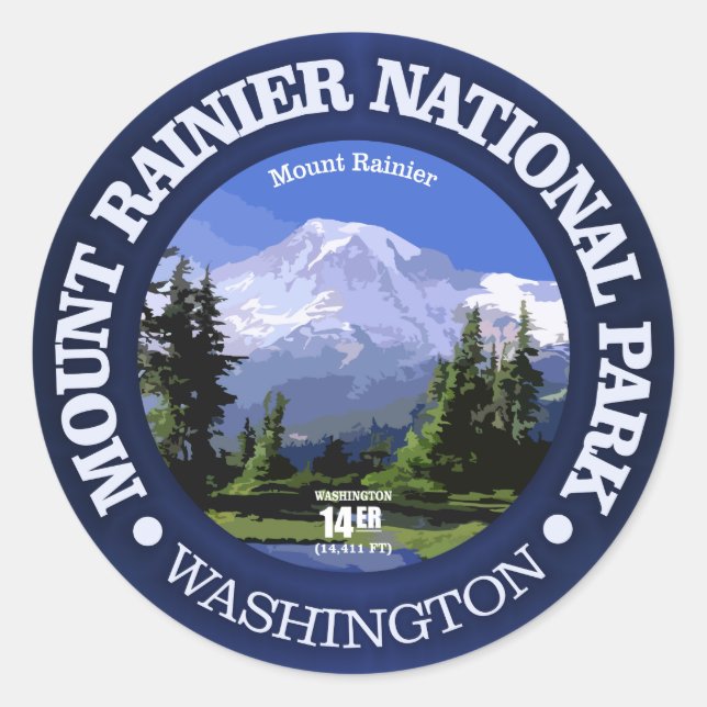 Sticker Rond Mt Rainier NP (Devant)