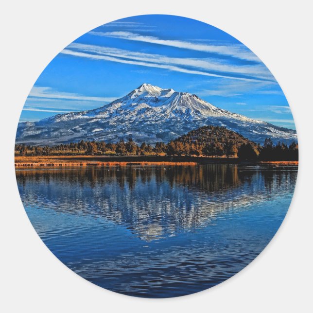 STICKER ROND MT SHASTA REFLÉTÉ (Devant)
