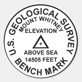 Sticker Rond Mt. Whitney Style USGS