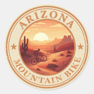 Sticker Rond Mtb Az Sedona - Vélo de Montagne en Arizona