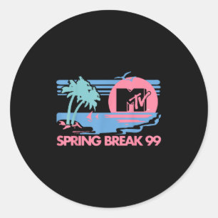 Sticker Rond Mtv Pastel Colours Beach Spring Break Logo