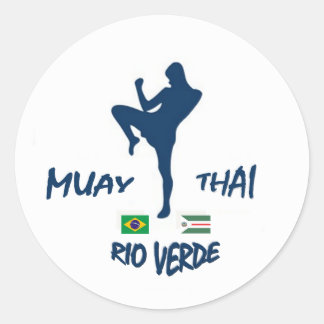 STICKER ROND MUAY THAI JE RIS VERT
