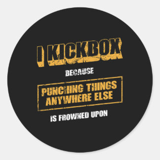Sticker Rond Muay Thai Kickboxing et arts martiaux mixtes drôle