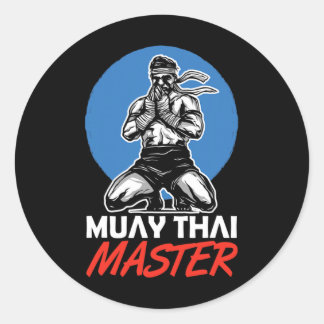 Sticker Rond Muay Thai Master Hobby Martial Arts Boxing Fighter