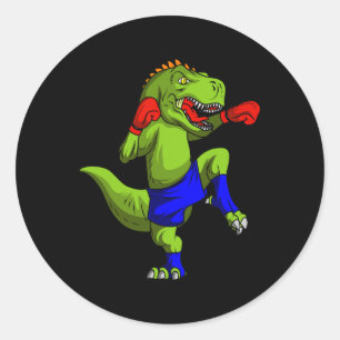 Sticker Rond Muay Thai Mixed martial art Fighter T-rex Mixte Ma
