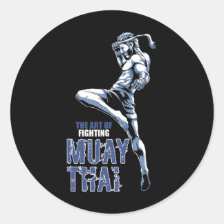 Sticker Rond Muay Thai - Thai Boxing And Kickboxing _2 