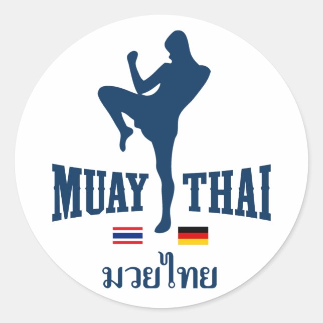 Sticker Rond Muay Thaïlande Allemagne (Devant)
