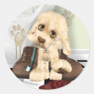 Sticker Rond Mucky Pup