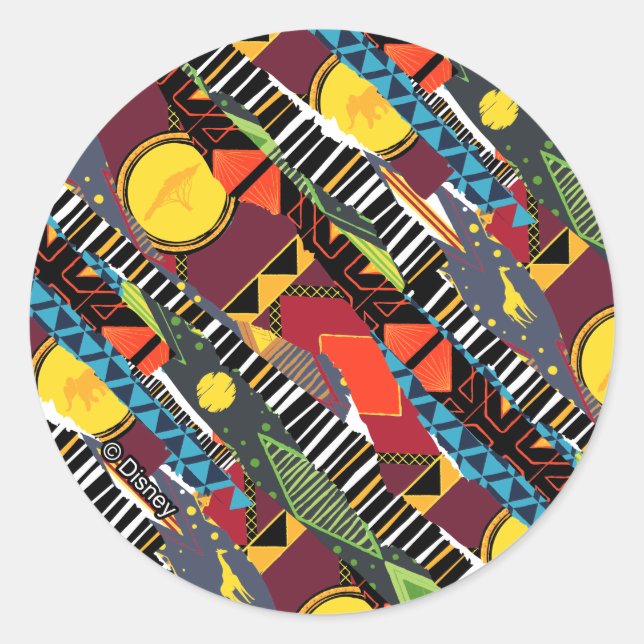 Sticker Rond Mufasa Pride Terres Tapisserie Motif (Devant)