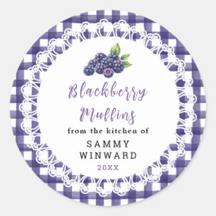 Sticker Rond Muffin aux Mûres Maison