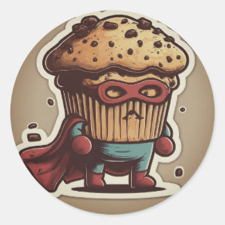 Sticker Rond muffin de super-héros,