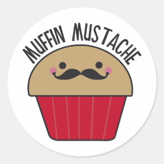 Sticker Rond Muffin Mustache