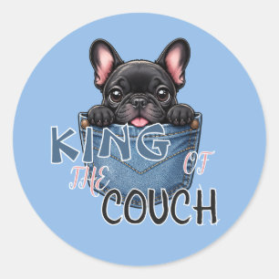 Sticker Rond Mug pour amateur de chien drôle Bouledogue françai