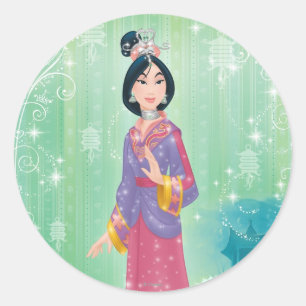 Sticker Rond Mulan Princess
