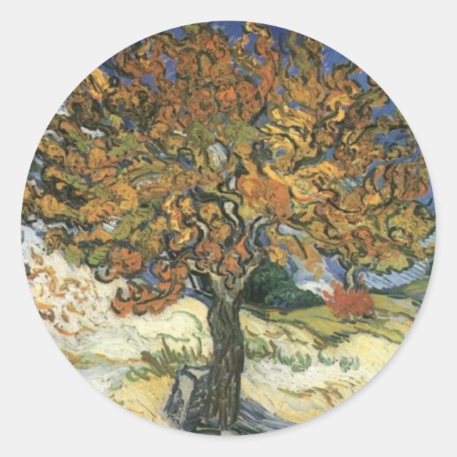 Sticker Rond Mulberry Tree par van Gogh (Devant)