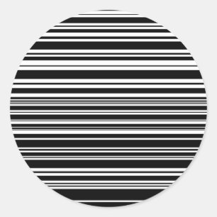 Sticker Rond Multitudes de rayures noires et blanches inégales