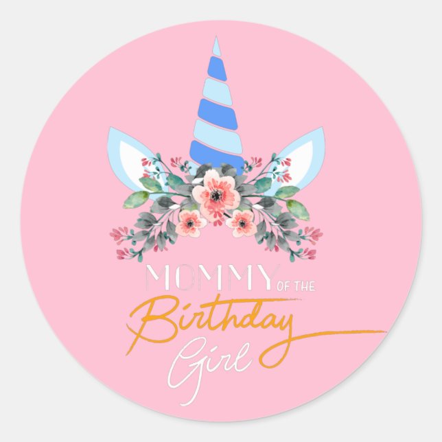 Sticker Rond Mummy Unicorn (Devant)