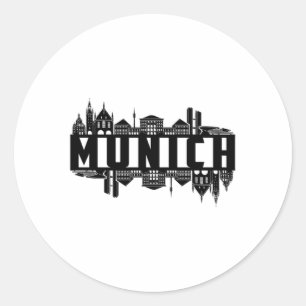 Sticker Rond Munich Allemagne Ville Ville Ville Cool Drôle cade