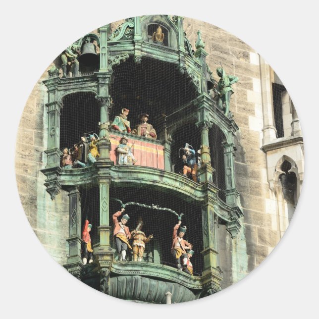 Sticker Rond munich neues rathaus glockenspiel (Devant)