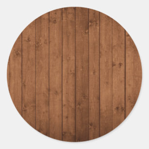 Sticker Rond Mur de grange en vieux plannis en bois - Brown