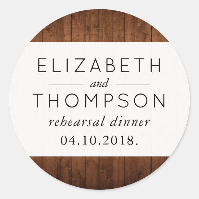 Sticker Rond Mur de grange, Planches en bois, Planes, Mariage r (Devant)