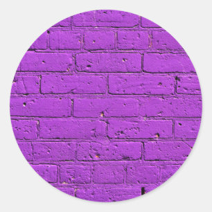 Sticker Rond Mur en brique violet peint
