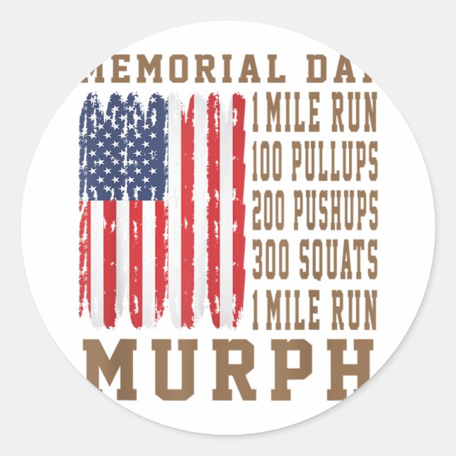 Sticker Rond Murph Challenge Memorial Day entraînement américai (Devant)
