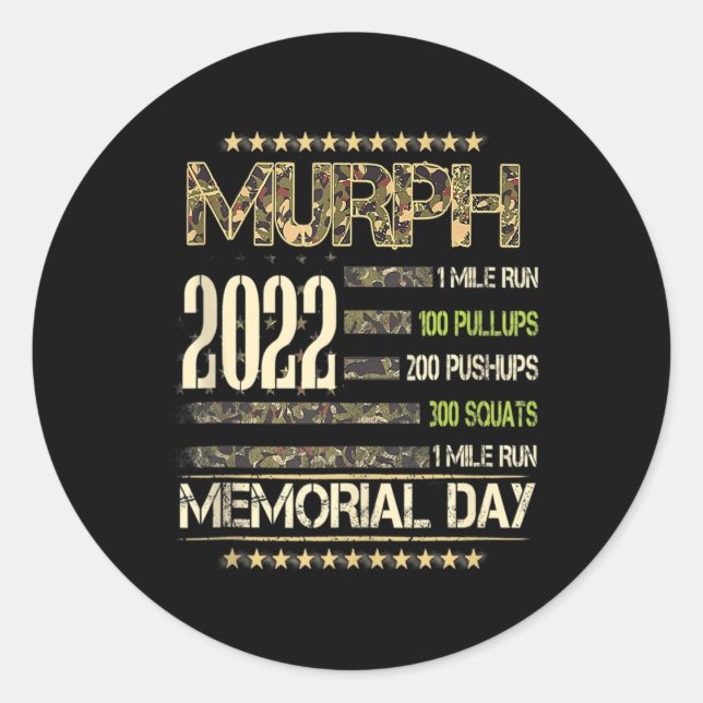 Sticker Rond Murph Memorial Day 2022 - pour Weightlifters et Bo (Devant)
