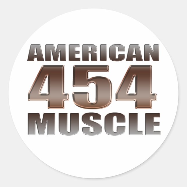 Sticker Rond muscle américain 454 (Devant)