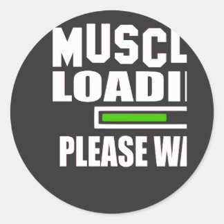Sticker Rond Muscle Chargement Plaisant Attendre