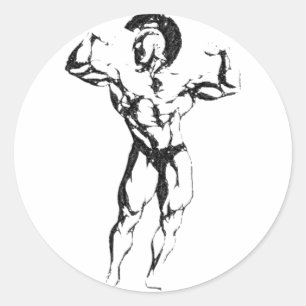 Sticker Rond Muscle spartiate