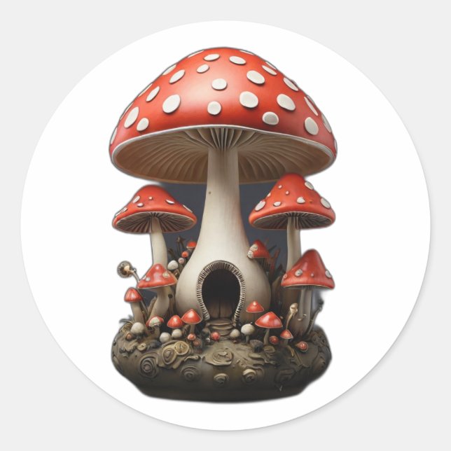 Sticker Rond mushroom (Devant)