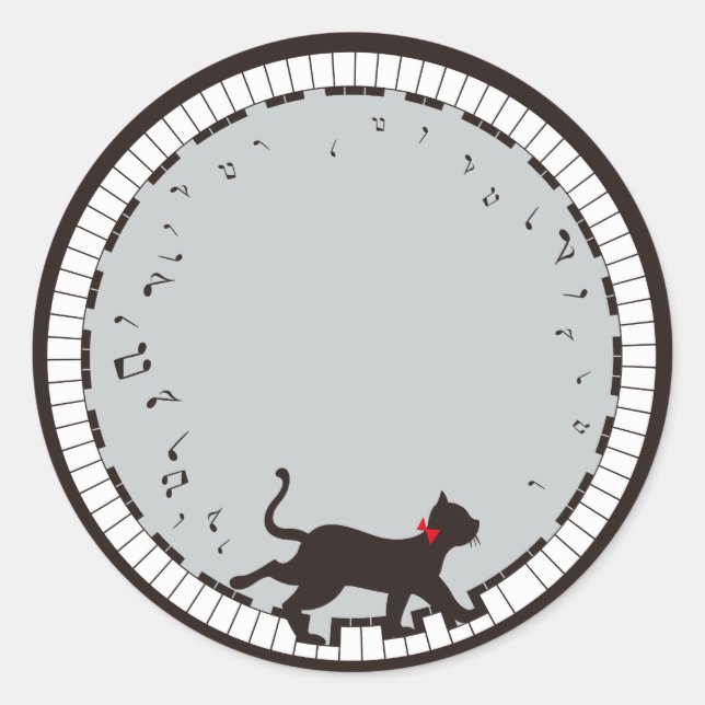 Sticker Rond Music Cat (Devant)