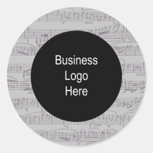 Sticker Rond Music Clef Notes Business Logo Classic Round Stic