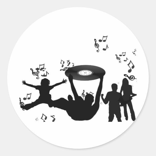 Sticker Rond Music Disco Danse du peuple (Devant)