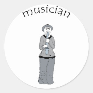 Sticker Rond musicien