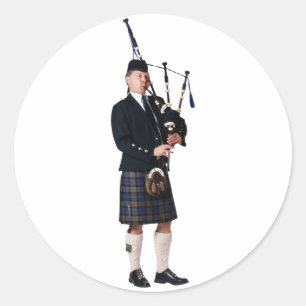Sticker Rond Musicien Bagpipe
