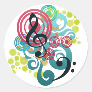 Sticker Rond Musique
