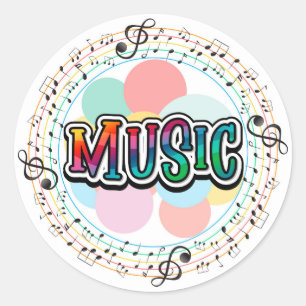 Sticker Rond Musique