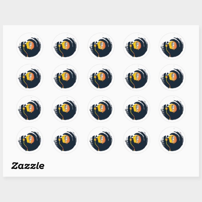 Sticker Rond Musique (Feuille)
