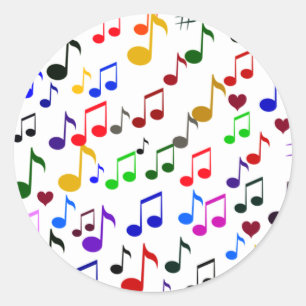 Sticker Rond Musique avec amour_