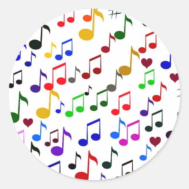 Sticker Rond Musique avec amour_ (Devant)